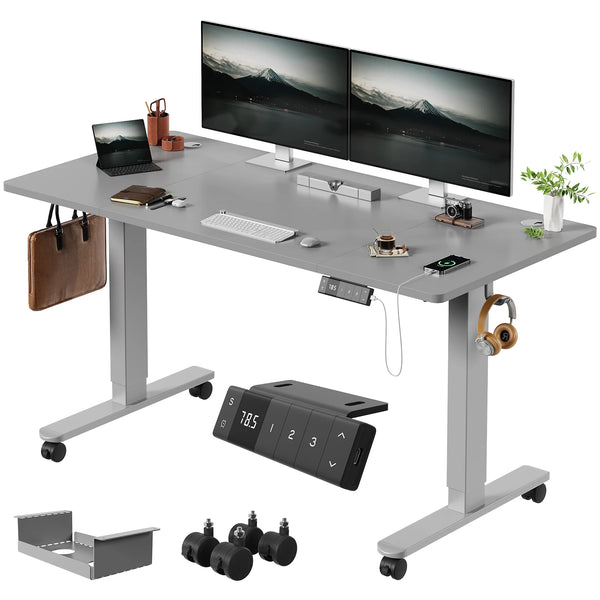 Devoko Electric desk Height Adjustable 140x80 with Roller Type-C Memory Control Anti-Collision