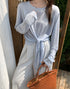 100% Lyocell Elegant Strap Long Sleeve T Vintage Patchwork Design Summer ODM Fabric.