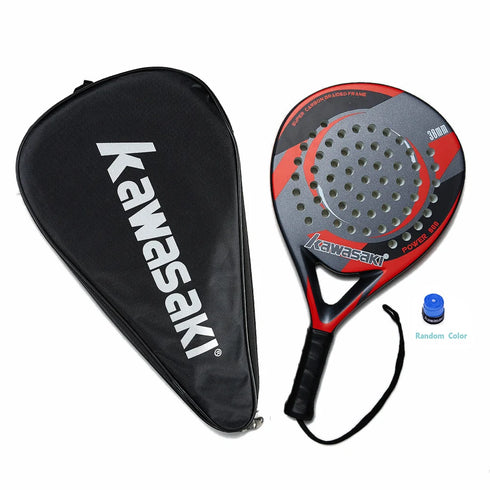 Kawasaki Padel Tennis Carbon Fiber Soft EVA Face Tennis Paddle Racquet Racket with Padle Bag Cover Power Beach Tennis Paddle