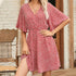 2024 Europe and the United States spring and summer new women's dress print V-neck short-sleeved casual loose dress women
