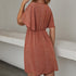 2024 Europe and the United States spring and summer new women's dress print V-neck short-sleeved casual loose dress women