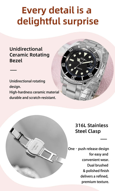 ADDIES Luxury Women's Watches Elegant Classic 36mm Business Ladies Watch BGW9 Luminous Waterproof Steel Quartz Woman Watches