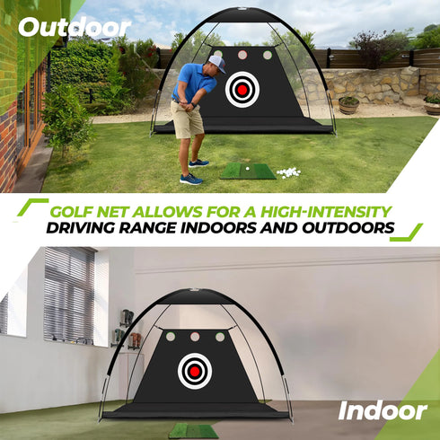 Golf Professional Practice Net Golf Hitting Cage Indoor Outdoor Exercise Practice Training Auxiliary Tool High Impact Hitting