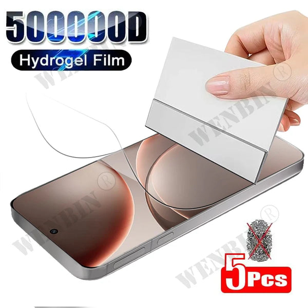 5Pcs ہائیڈروجل فلم برائے OPPO Find X9 X8 X7 X6 Pro Reno 14 13 FS فل کور سکرین پروٹیکٹر برائے OPPO