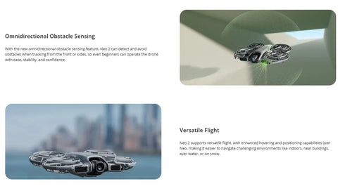Global Version DJI Neo 2 Camera Drones 4K High-Quality Imaging 1/2-inch CMOS Sensor 4K/60fps Video And 4K/100fps Slow-motion Easy for Beginners