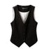 #0709 Spring Autumn Suit Vest Women Sleeveless Jacket Short Office Vest Coat Slim Single Breasted Vest Waistcoat Female Black