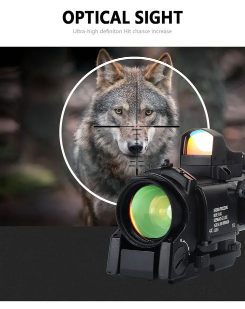 1x-4x Fixed Dual Purpose Scope With Mini Red Dot Scope Red Dot Sight Hunting Scopes