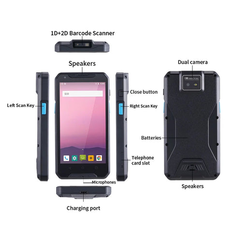 PDA927 Android 2D Qr Code Reader Handheld Terminal Pda Android Barcode Scanner With Nfc Rfid Reader Medical Device Pdas