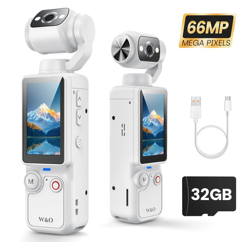 4K HD Video Recording Camera with 1.9" CMOS, USB Rechargeable, 180° Rotating Action Camcorder for Vlogging, Live Streaming