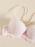 1 Set Elegant Lace Embroidery & Breathable Fabric Lingerie Set: Push-Up Bra, Drop Waist Sheer Panty - Ultimate Valentine's Day