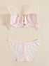 1 Set Elegant Lace Embroidery & Breathable Fabric Lingerie Set: Push-Up Bra, Drop Waist Sheer Panty - Ultimate Valentine's Day