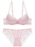 1 Set Elegant Lace Embroidery & Breathable Fabric Lingerie Set: Push-Up Bra, Drop Waist Sheer Panty - Ultimate Valentine's Day