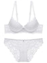 1 Set Elegant Lace Embroidery & Breathable Fabric Lingerie Set: Push-Up Bra, Drop Waist Sheer Panty - Ultimate Valentine's Day