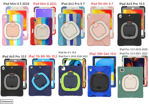 For IPad 7th 8th 9th 10.2 10th Gen Air 2 3 4 5 10.9 Mini 6 9.7 Pro 11 12.9 2022 Case Rotation Handle Stand Kids Shockproof Cover (Copy)