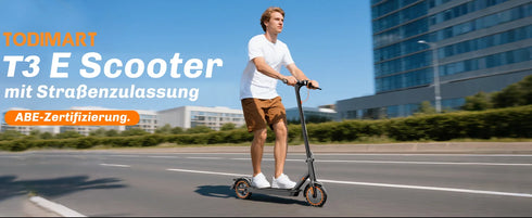Todimart T3 ABE adult electric scooter, 36V 7.8AH, peak power 500W, 25-35KM, 8.5-inch honeycomb tires, urban electric scooter