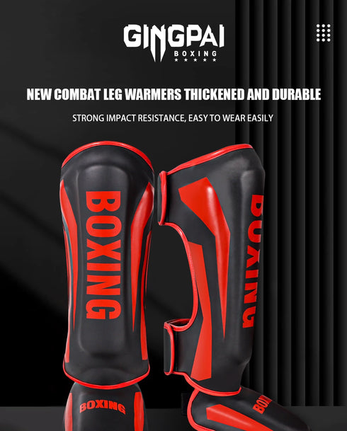 Professional Free Fighting Leg Protector with Foot Back Sanda Boxing Fighting Taekwondo Protective Equipment Adult and Children