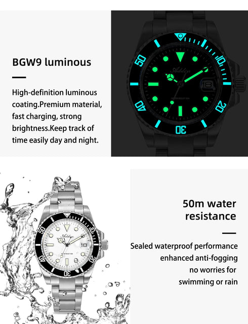 ADDIES Luxury Women's Watches Elegant Classic 36mm Business Ladies Watch BGW9 Luminous Waterproof Steel Quartz Woman Watches
