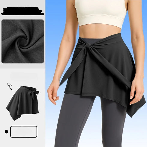 Activewear Skirt One-piece, Adjustable-strap Skirt That Covers The Hips Modest Yoga Skirt