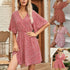 2024 Europe and the United States spring and summer new women's dress print V-neck short-sleeved casual loose dress women