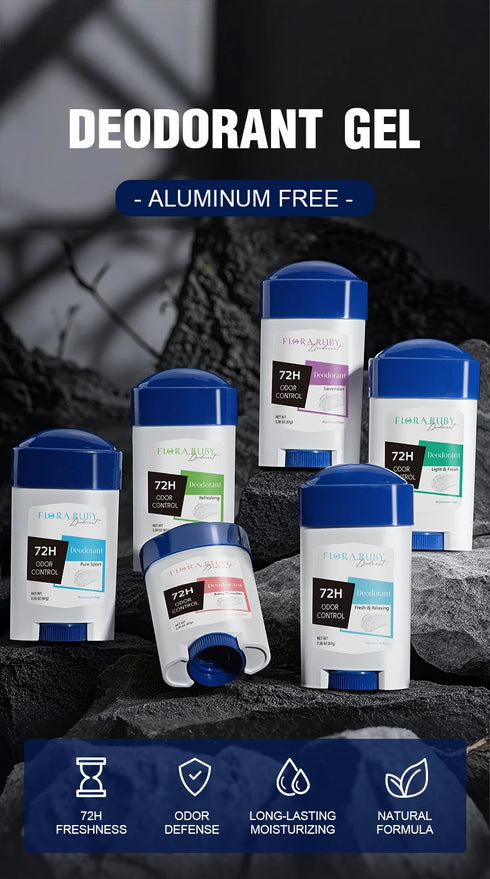 72-Hour Long-Lasting Deodorant Men,Aluminum-Free Fresh Scent,Pure Sport for Gym & Workout,Underarm Odor Body Remove,No Stains