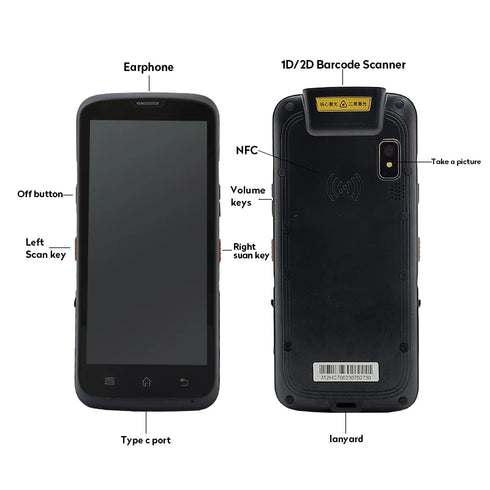 Android 12 Handheld PDAS 1D 2D Qr Barcode Scanner Inventory Mobile Data Terminal