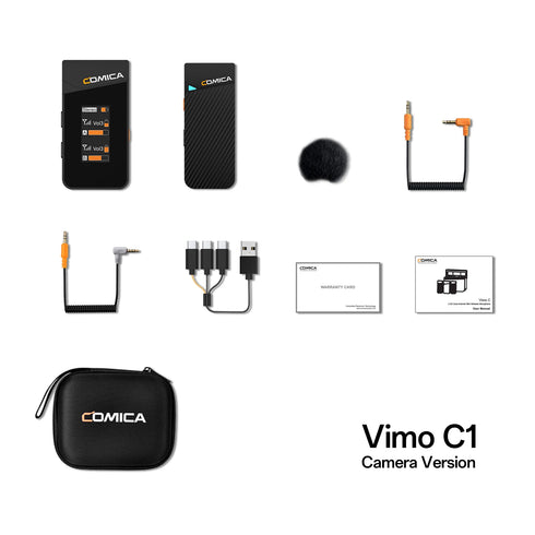 Comica Vimo C 2.4G Mini Wireless Lapel Microphone with Charging Case, for Smartphone Camera Podcast Interview YouTube Facebook
