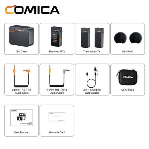 Comica Vimo C 2.4G Mini Wireless Lapel Microphone with Charging Case, for Smartphone Camera Podcast Interview YouTube Facebook
