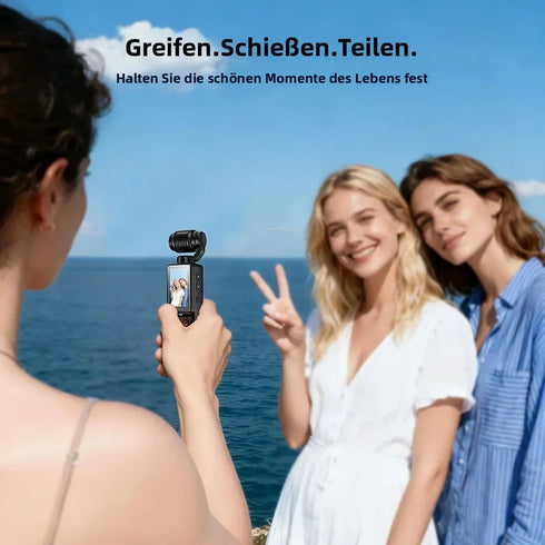 4K HD Video Recording Camera with 1.9" CMOS, USB Rechargeable, 180° Rotating Action Camcorder for Vlogging, Live Streaming