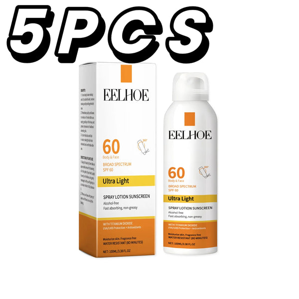 EELHOE Sun Protection Face Spray, Hydrating Moisturizer with UV Filter Lightweight Daily SPF60 Mist for Sensitive Skin Oil-Free