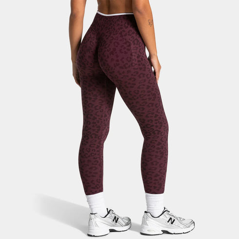 Teveo Tight-fitting Leopard-print Seamless Yoga Pants with Nude-skin High Elasticity Suitable for Fitness Running Pants