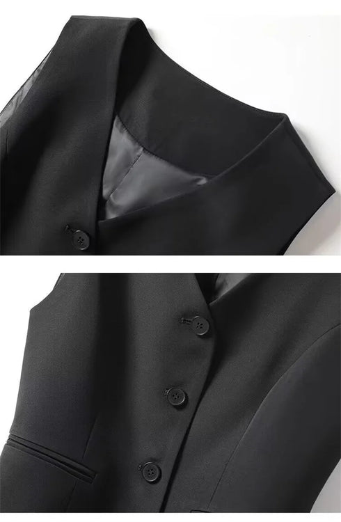 Spring Summer Korean Fashion Vest 2025 New Women Short Fashion V-neck Sleeveless Casual Blazer Waistcoat Coats Female Tops