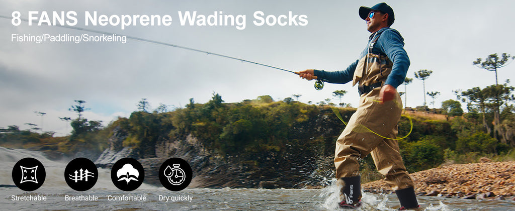 8 Fans Men's Neoprene Wading Socks for Fishing – Guard and Comfortable Wet Wader Sock