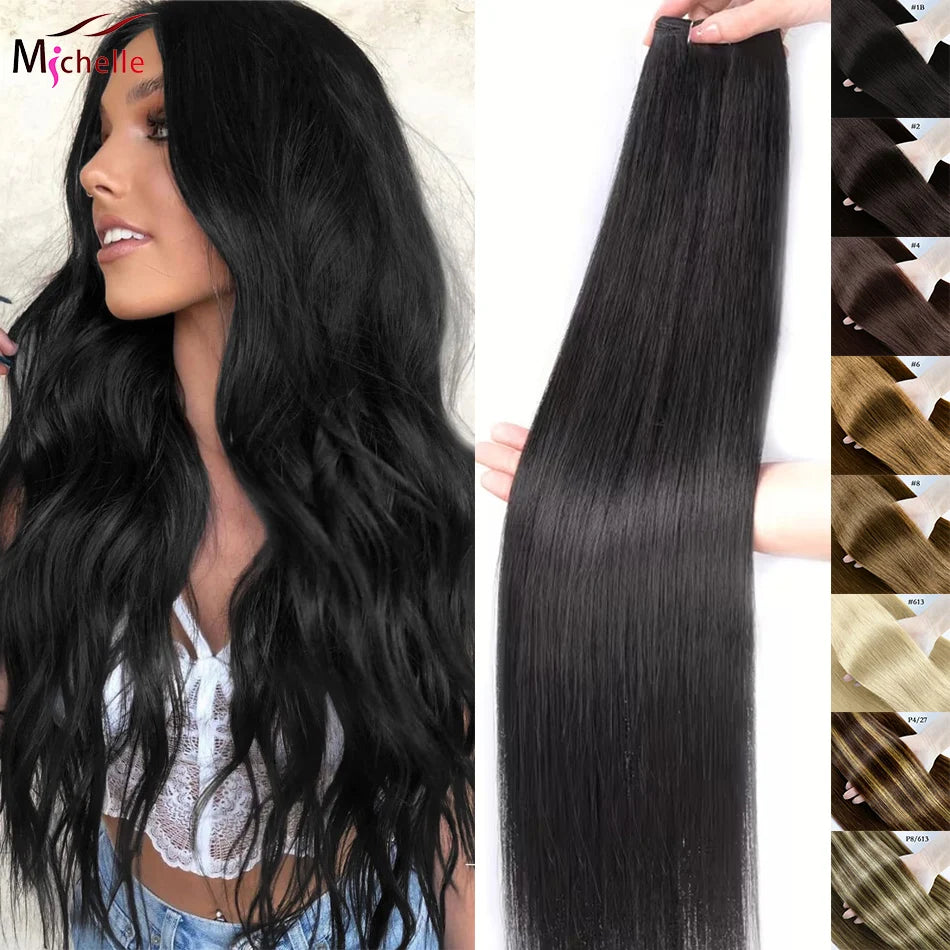 Clip in Hair Extensions Straight 100% Remy Human Hair Clip in Extensions Invisible Seamless Clip ins Hair Extension 8pcs Natural