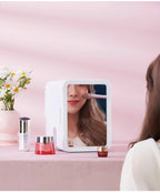 Mirror Car Refrigerator Home Small Fridge Mask For Makeup Cosmetics Home Refrigerator Cooling With LED Light Refrigerator For Makeup 4L/6L EU