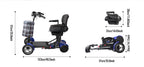 SUNNIGO 4 Wheels All Terrain Electric Mobility Scooter Dual 500W Motor 36V 18Ah Lithium Battery Lightweight Foldable Travel Scooters Adjustable Seat Anti-slip Tires Safe Brake System Comfortable Long Range 50km For Senior Dis