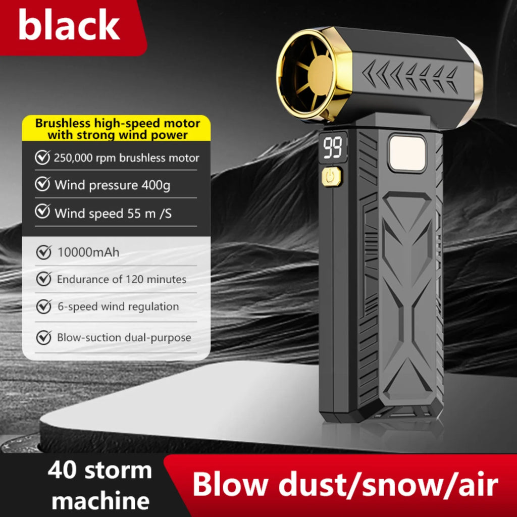 250000RPM Violent Turbo Jet Fan 53m/s High Speed Brushless Electric Air Blower Portable Dust Remover Type-C Rechargeable Mini Dust Cleaner for Computer Car Gap Cleaning