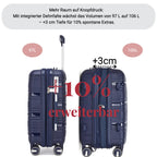 SUPER SOLU Berlin series: XL 28 inch/74 cm hard case expandable, PP easily weight suitcase with water-repellent zipper, TSA & 360 ° double roll premium check luggage 106L-shipping from DE