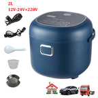12V 24V 220V 3L Electric Rice Cooker Car Trucks Electric Soup Porridge Cooking Machine Food Steamer Warmer Heated Rice Cooker