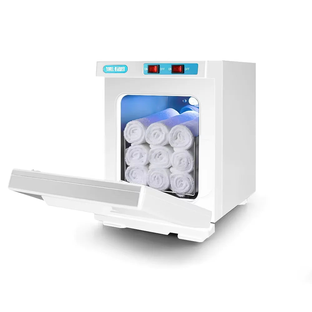 150W UV Ozone Heated Towel Sterilizer Cabinet  5L Fast Warm-Up for Spa Nail Salon 3-in-1 Disinfection with Heat & UV & Ozone