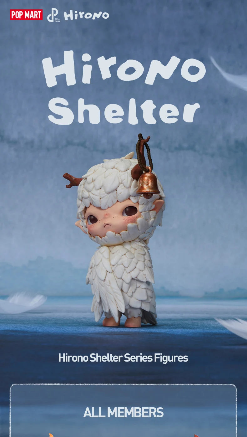 POP MART Hirono Shelter Series Blind Box Toys Kawaii Anime Action Figure Cartoon Model Surprise Box Mystery Box Home Decor