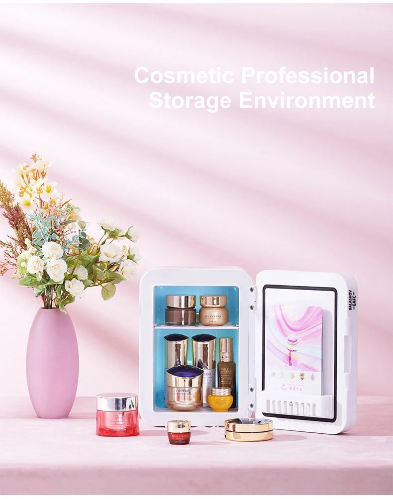 4L Multifunctional Mini Refrigerator Cosmetic Dormitory Fridge Control Use Countertop Portable Fridge Mirror 220V EU