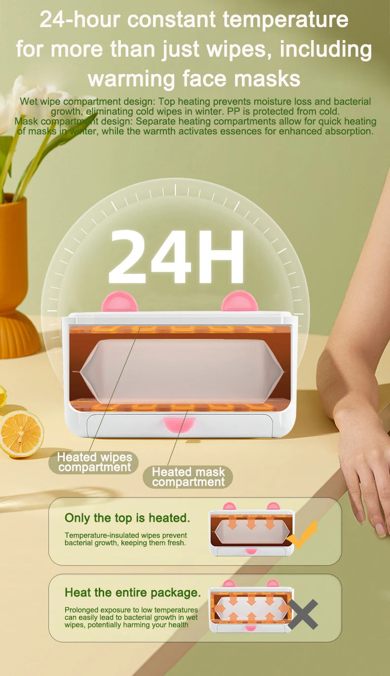 Baby Wet Wipes Heater Thermostat Tissue Paper Facial Mask Warmer Case Wet Towel Dispenser Thermal Napkin Heating Insulation Box