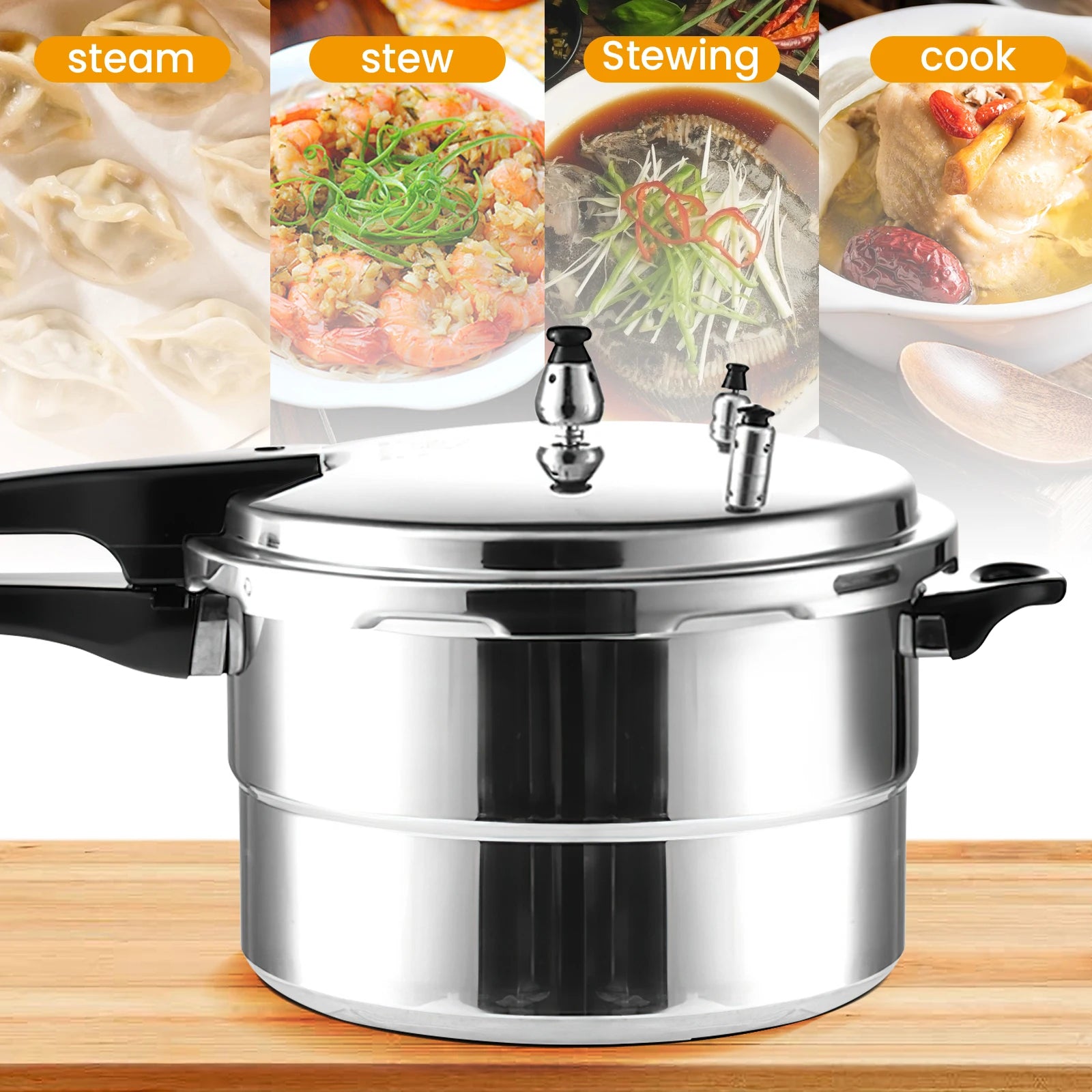3 L/7L Aluminium Alloy Pressure Cooker 18cm/24cm Bottom 3L/7LPressure Cooker for Gas Stove Aluminium Alloy Pressure Cooker