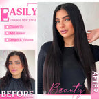 Clip in Hair Extensions Straight 100% Remy Human Hair Clip in Extensions Invisible Seamless Clip ins Hair Extension 8pcs Natural