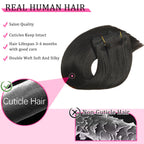 Clip in Hair Extensions Straight 100% Remy Human Hair Clip in Extensions Invisible Seamless Clip ins Hair Extension 8pcs Natural