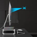 Aluminum RGB Monitor Stand Riser Bracket with 4 USB Ports Desk Organizer All-In-One Computer Laptop Height Stand Holder