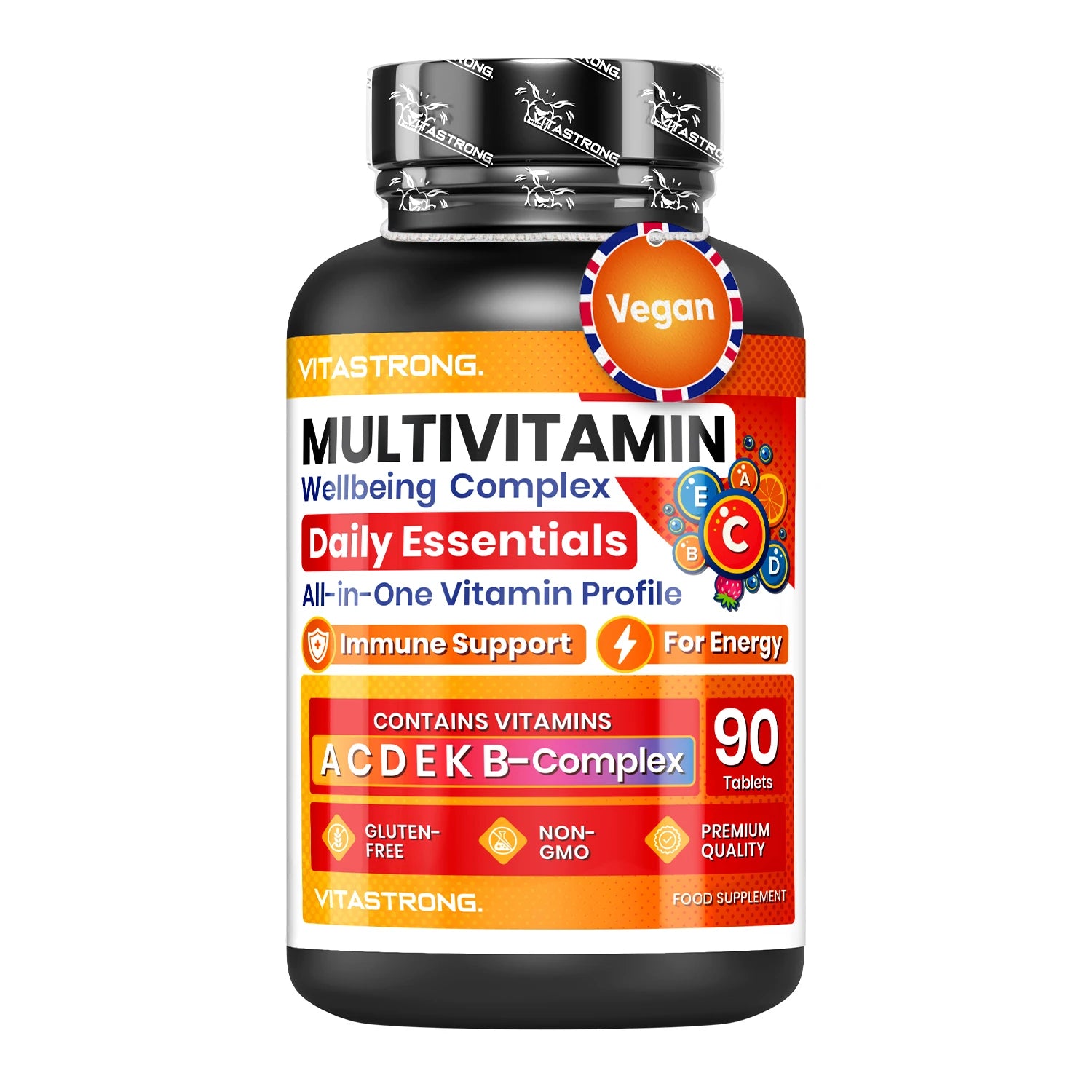 Vitastrong Complete Multivitamin Premium Quality, 13 Essential Vitamins High Dosage, Multivitamin for Men and Women Made in Italy, Pure and Certified Multivitamin Supplement, Multivitamin Main image