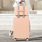 14 Inch & 24 Inch Combo Luggage, Small and Large Suitcases, Hard Shell Carry-on Luggage, Spinner Luggage with Cosmetic Carry On Bag, Lightweight Wear-resistant Luggage for Business and Holiday Travel, Pink