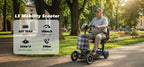 SUNNIGO 4 Wheels All Terrain Electric Mobility Scooter Dual 500W Motor 36V 18Ah Lithium Battery Lightweight Foldable Travel Scooters Adjustable Seat Anti-slip Tires Safe Brake System Comfortable Long Range 50km For Senior Dis