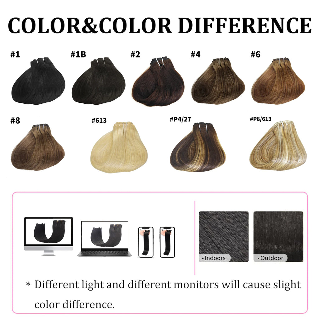 Clip in Hair Extensions Straight 100% Remy Human Hair Clip in Extensions Invisible Seamless Clip ins Hair Extension 8pcs Natural